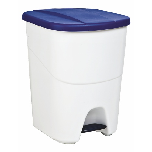 Пластмасов контейнер за отпадъци със син капак