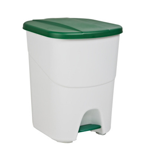 Пластмасов контейнер за отпадъци със зелен капак