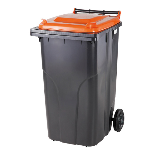 Пластмасов контейнер 120 л - Tetra Pack - черен/оранжев капак