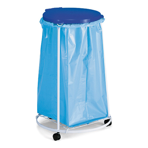 Мобилна стойка за отпадъци - син капак
