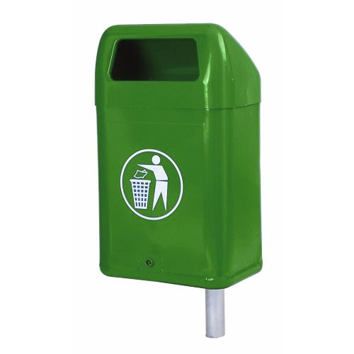 Външен кош за отпадъци с долно изпускане с ключалка без стойка зелен